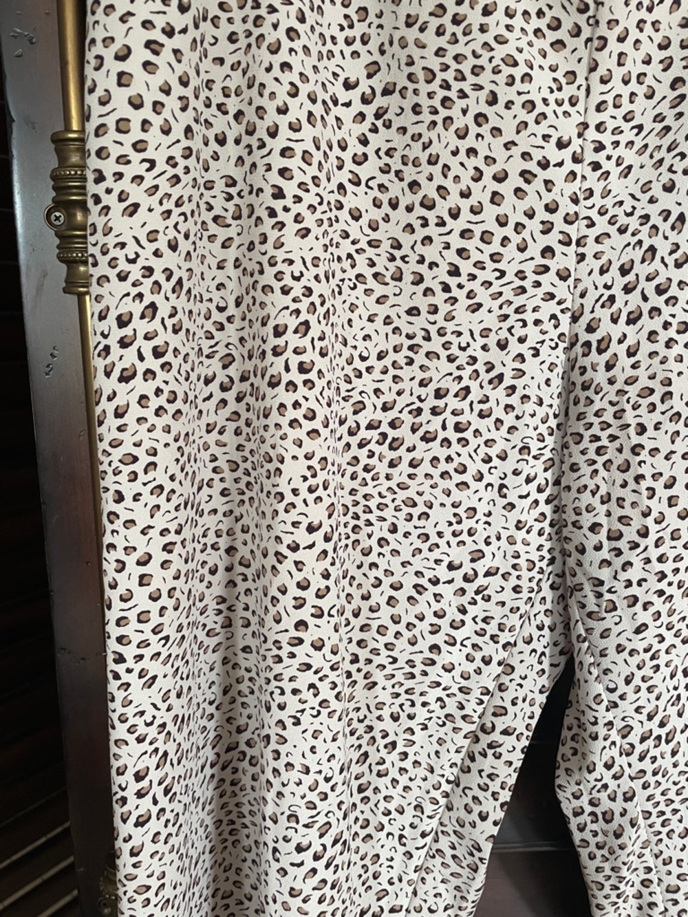 Sanctuary Cropped Beige Leopard Print Wide-Leg Pants Large with Pockets - Picture 3 of 8